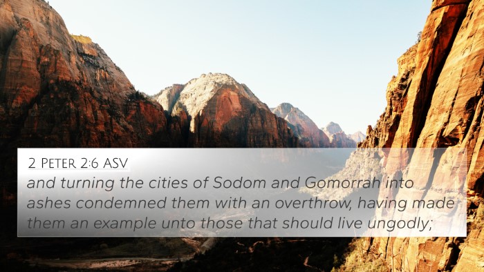 2 Peter 2:6 ASV Bible Verse Image