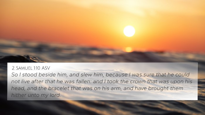 2 Samuel 1:10 ASV Bible Verse Image