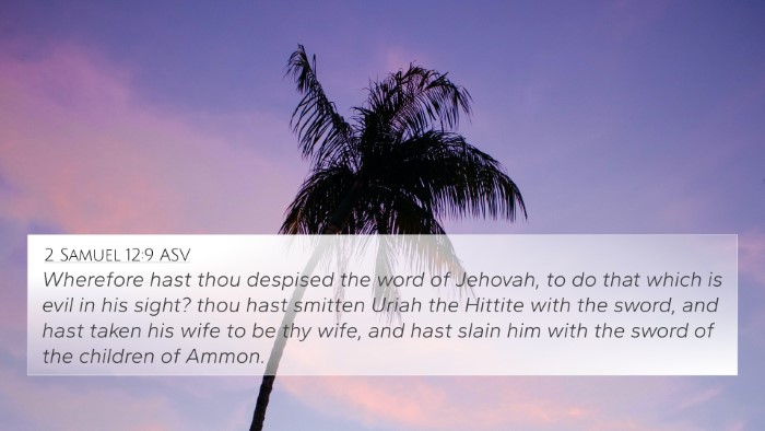 2 Samuel 12:9 ASV Bible Verse Image