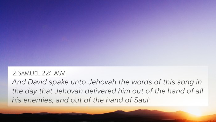 2 Samuel 22:1 ASV Bible Verse Image