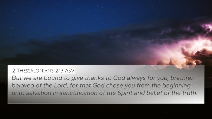 2 Thessalonians 2:13 ASV Bible Verse Image