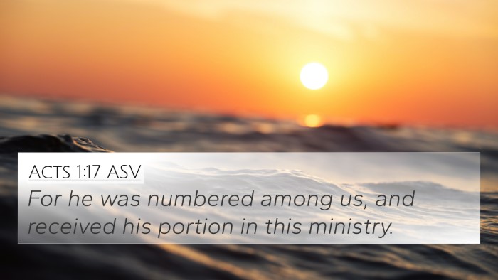 Acts 1:17 ASV Bible Verse Image