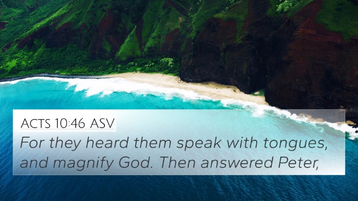 Acts 10:46 ASV Bible Verse Image
