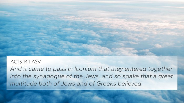 Acts 14:1 ASV Bible Verse Image