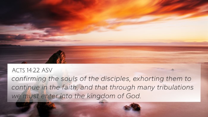 Acts 14:22 ASV Bible Verse Image
