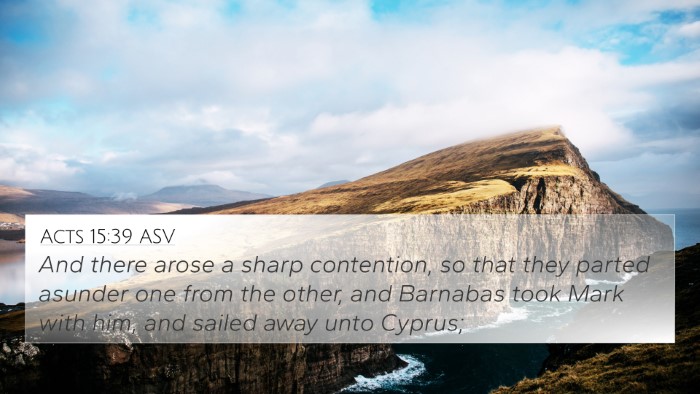 Acts 15:39 ASV Bible Verse Image