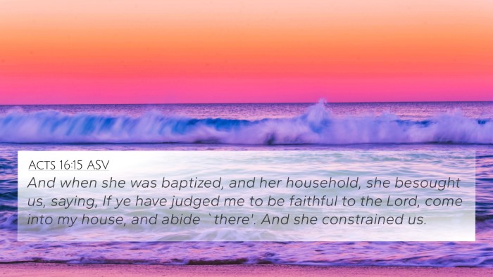 Acts 16:15 ASV Bible Verse Image