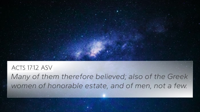 Acts 17:12 ASV Bible Verse Image