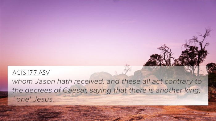 Acts 17:7 ASV Bible Verse Image