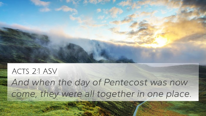 Acts 2:1 ASV 4K Wallpaper - And when the day of Pentecost was now come, they - 4K Wallpaper Bible Verse