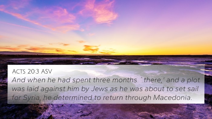 Acts 20:3 ASV Bible Verse Image