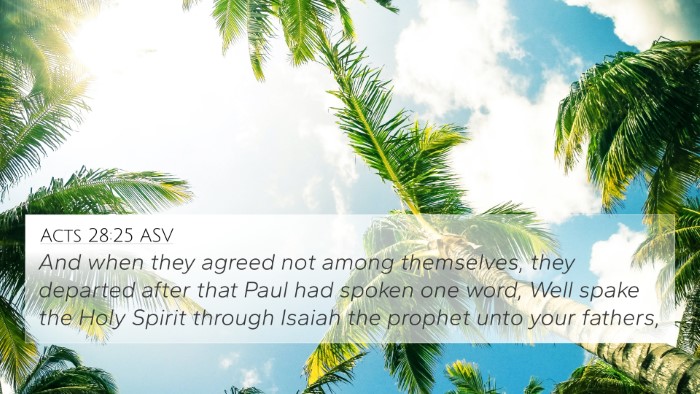 Acts 28:25 ASV Bible Verse Image