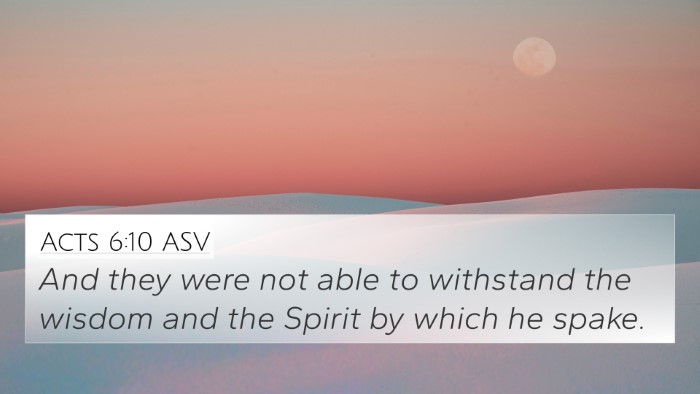 Acts 6:10 ASV Bible Verse Image