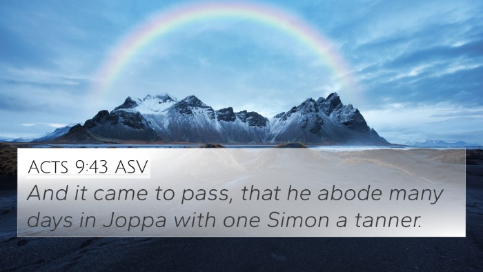 Acts 9:43 ASV Bible Verse Image