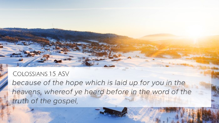 Colossians 1:5 ASV Bible Verse Image