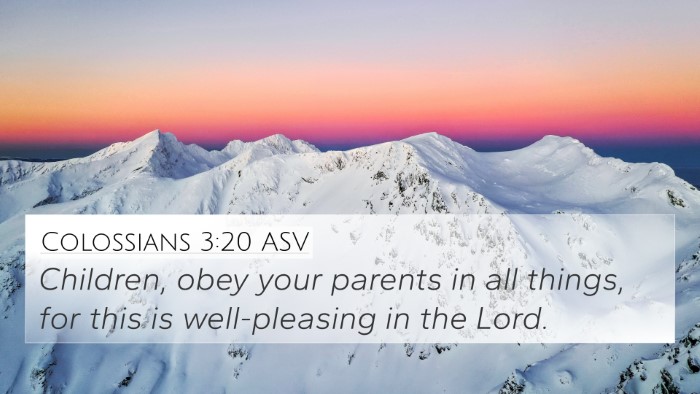 Colossians 3:20 ASV Bible Verse Image