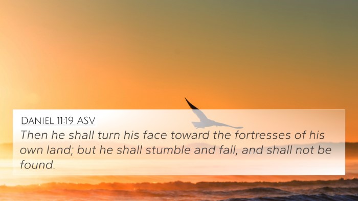 Daniel 11:19 ASV Bible Verse Image