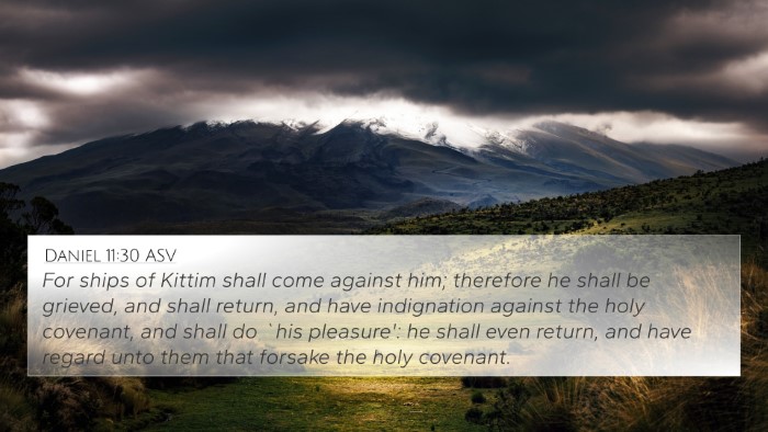 Daniel 11:30 ASV Bible Verse Image