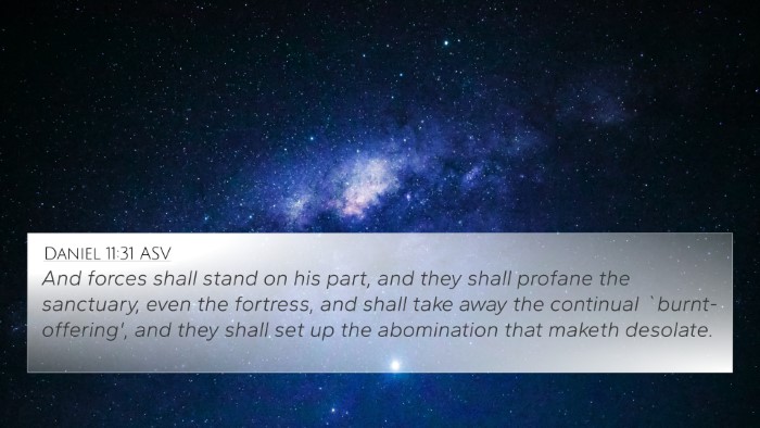 Daniel 11:31 ASV Bible Verse Image