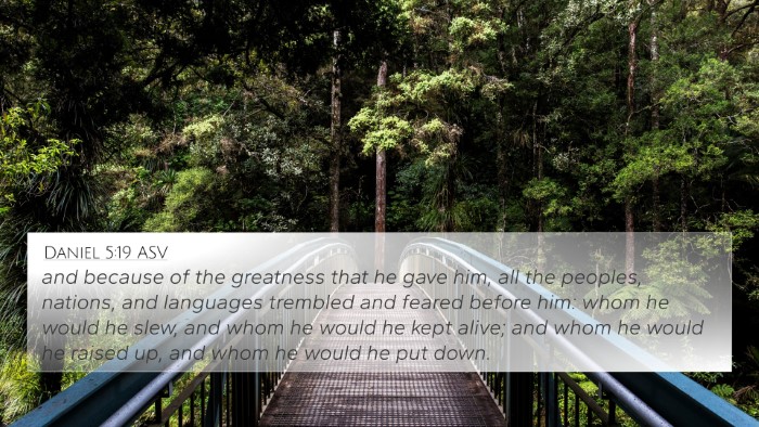 Daniel 5:19 ASV Bible Verse Image