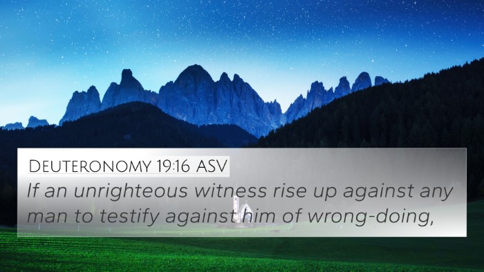 Deuteronomy 19:16 ASV Bible Verse Image