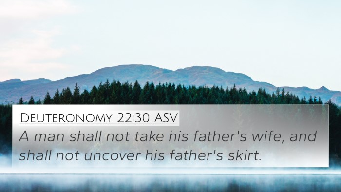 Deuteronomy 22:30 ASV Bible Verse Image