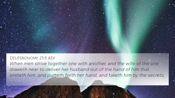 Deuteronomy 25:11 ASV Bible Verse Image