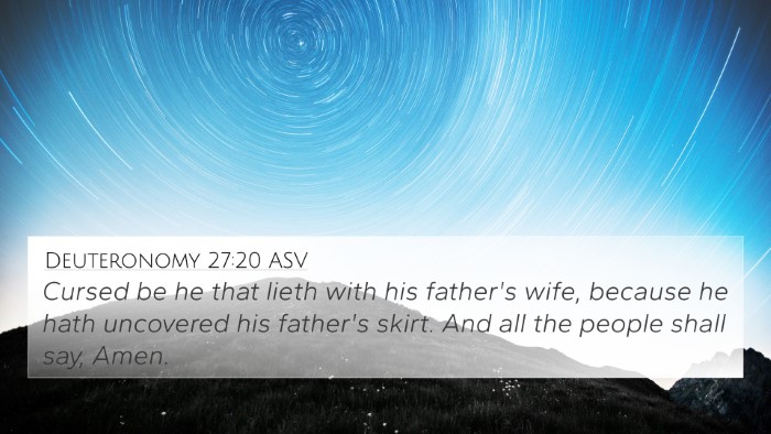 Deuteronomy 27:20 ASV 4K Wallpaper - Cursed be he that lieth with his father's wife, - 4K Wallpaper Bible Verse
