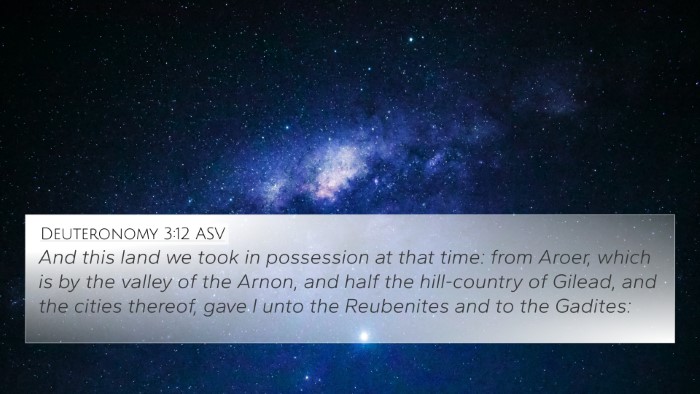 Deuteronomy 3:12 ASV Bible Verse Image