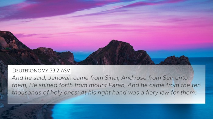 Deuteronomy 33:2 ASV Bible Verse Image
