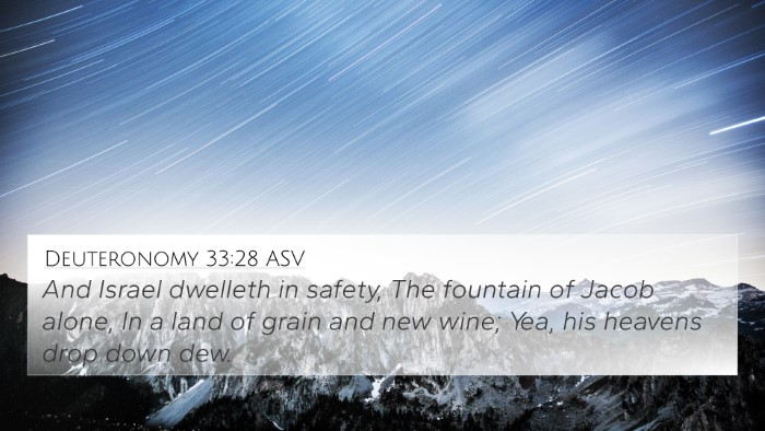 Deuteronomy 33:28 ASV Bible Verse Image