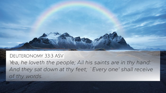 Deuteronomy 33:3 ASV Bible Verse Image