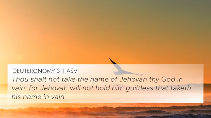 Deuteronomy 5:11 ASV Bible Verse Image