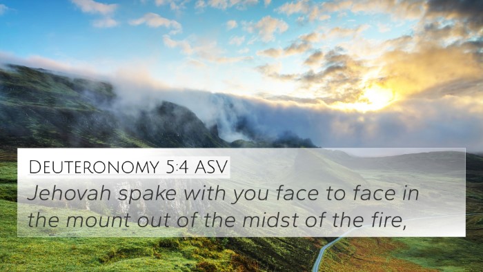 Deuteronomy 5:4 ASV 4K Wallpaper - Jehovah spake with you face to face in the mount - 4K Wallpaper Bible Verse