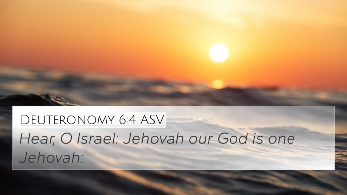 Deuteronomy 6:4 ASV Bible Verse Image