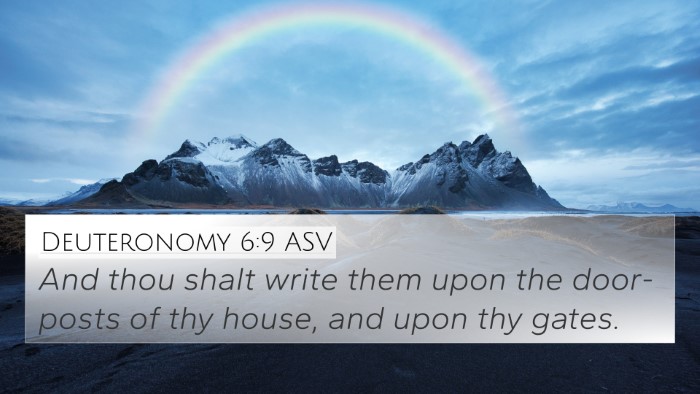 Deuteronomy 6:9 ASV Bible Verse Image