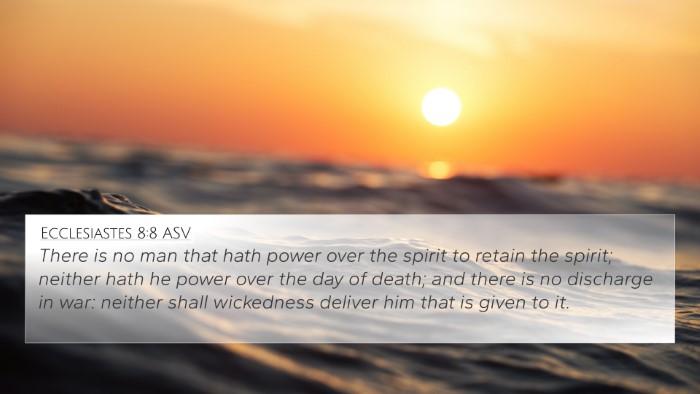 Ecclesiastes 8:8 ASV 4K Wallpaper - There is no man that hath power over the spirit - 4K Wallpaper Bible Verse