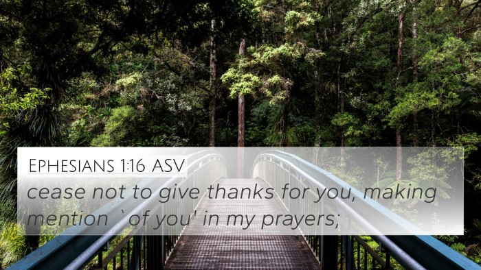 Ephesians 1:16 ASV Bible Verse Image