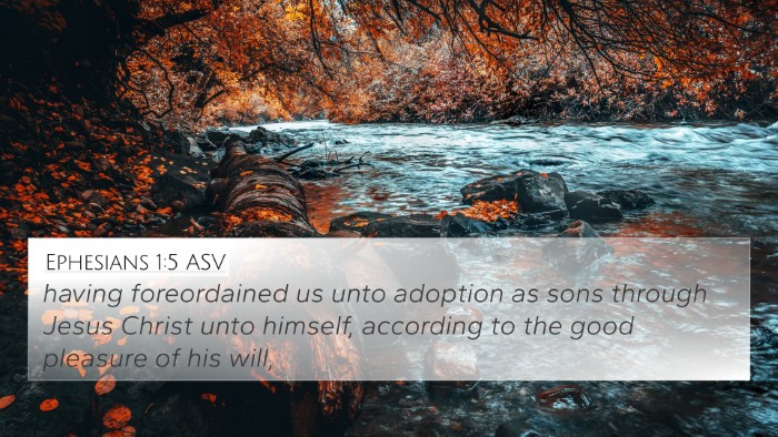 Ephesians 1:5 ASV Bible Verse Image
