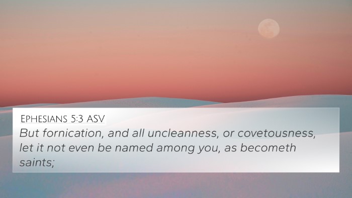 Ephesians 5:3 ASV Bible Verse Image