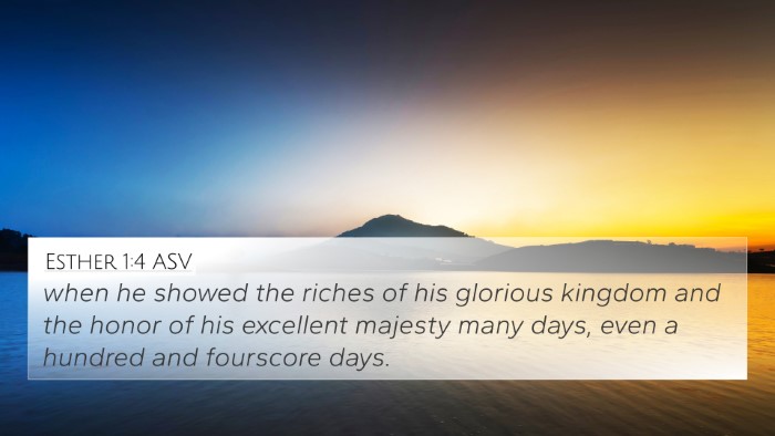 Esther 1:4 ASV Bible Verse Image