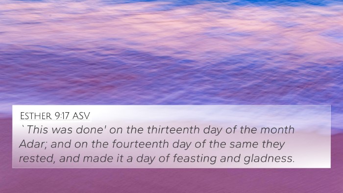Esther 9:17 ASV Bible Verse Image