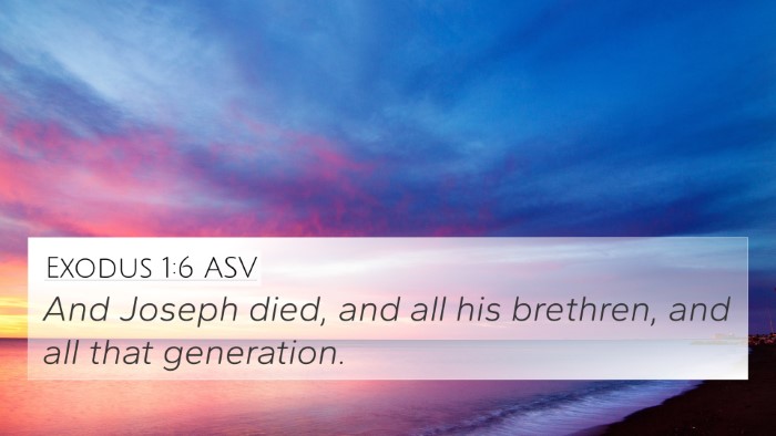 Exodus 1:6 ASV Bible Verse Image
