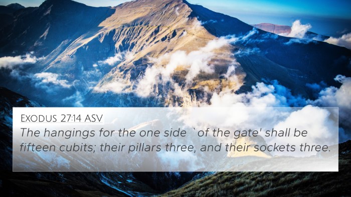 Exodus 27:14 ASV Bible Verse Image