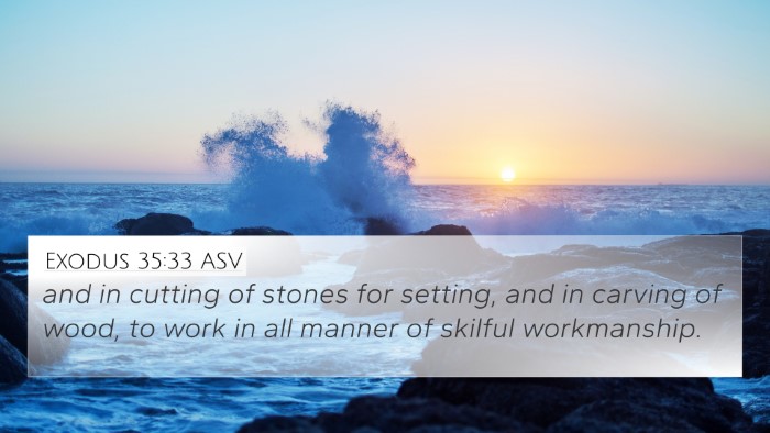 Exodus 35:33 ASV 4K Wallpaper - and in cutting of stones for setting, and in - 4K Wallpaper Bible Verse
