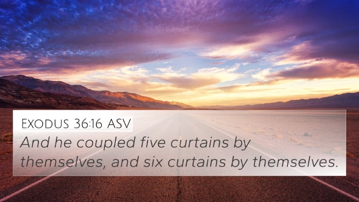 Exodus 36:16 ASV 4K Wallpaper - And he coupled five curtains by themselves, and - 4K Wallpaper Bible Verse
