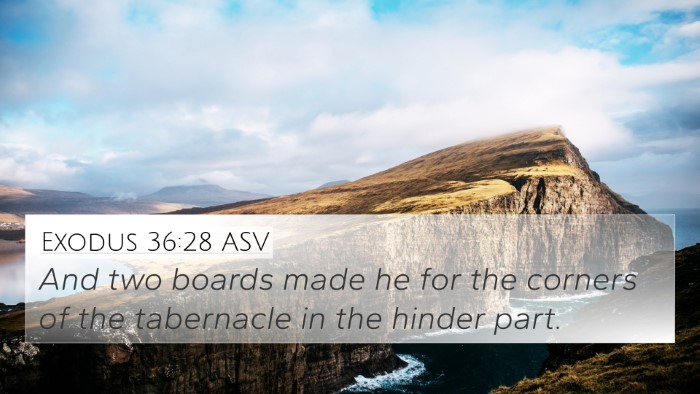 Exodus 36:28 ASV 4K Wallpaper - And two boards made he for the corners of the - 4K Wallpaper Bible Verse