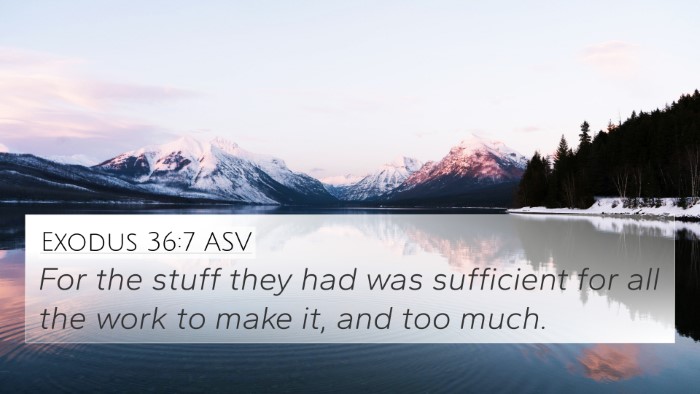Exodus 36:7 ASV 4K Wallpaper - For the stuff they had was sufficient for all the - 4K Wallpaper Bible Verse