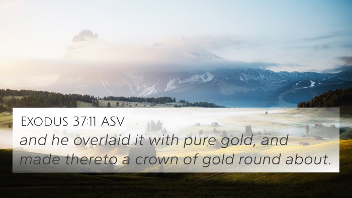 Exodus 37:11 ASV 4K Wallpaper - and he overlaid it with pure gold, and made - 4K Wallpaper Bible Verse