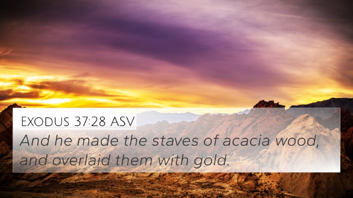 Exodus 37:28 ASV 4K Wallpaper - And he made the staves of acacia wood, and - 4K Wallpaper Bible Verse